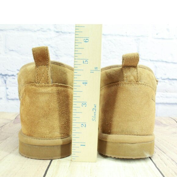 LL Bean Brown Suede Wicked Good Shearling Lined Slipper Ankle Boots Size 9 M - Picture 6 of 9